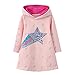 FILOWA Sweats à Capuche Robes Filles Enfant Paillettes étoiles Pull à Capuche Robes Rose Coton Manches Longues Hoodie Sweatshirt Tunique Automne Hiver 4-5 Ans