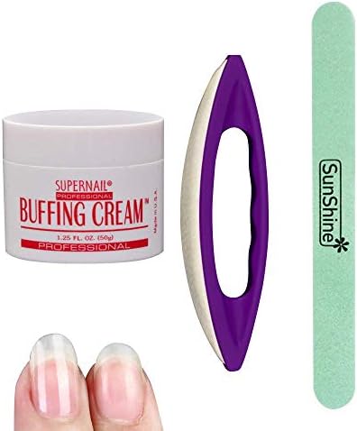 Manicure Polishing Kit, Buffing Cream + Leather Buffer + Polisher, Nail Care Tools Set for Professional Manicure Pedicure Salon
