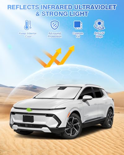 Image of Canvcle Window Shades for 2024-2025 2026 Chevrolet /Chevy Equinox EV Accessories Windshield Sun Shade Side Rear Window Covers Sunshade Sun Shield Privacy Protection for Camping Keep Car Cool Black 5PCS