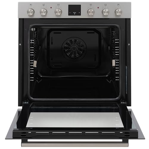 Telefunken Einbauherd-Set | Elektro-Herd-Kochfeld-Kombination | Backofen mit Ober-Unterhitze und Umluft | Glaskeramik-Kochfeld mit 4 Zonen | Teleskopauszug | 78 Liter | 60 cm | Herdset B-HS-75-C-I