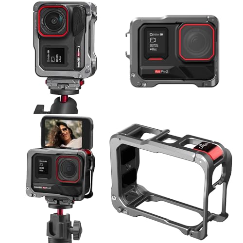 Insta360 Ace Pro 2/Ace Pro �Ή� �P�[�W �A���~���� �N�C�b�N�����[�X �ی�t���[�� �J�����ی�P�[�X, �R�[���h�V���[�O���[�u��1/4�l�W���t��,�ڑ��\ �O�r ���B��_ �}�C�N�Ȃ�