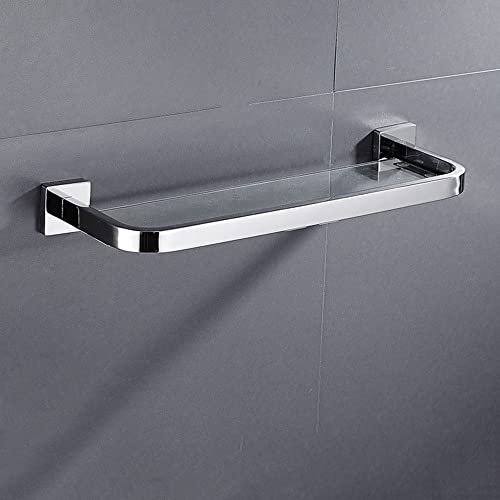 Étagère de douche d'angle en verre et aluminium au design épuré chic