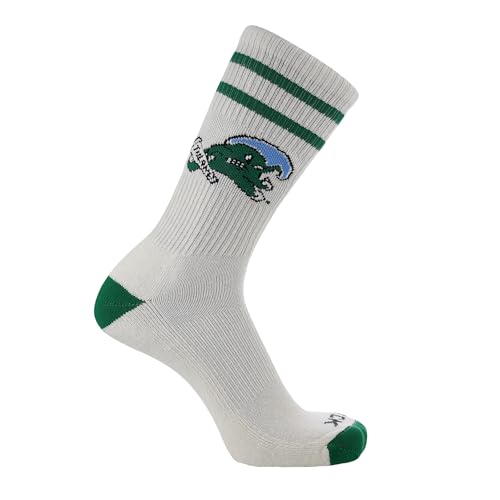 TCK Tulane Green Wave Socks | Vintage Soft Cotton Sock with Stripes – NCAA Licensed | Olive Green & Sky Blue Tulane University | College Fan Gameday Apparel for Men & Women | Men's & Women's (Large)