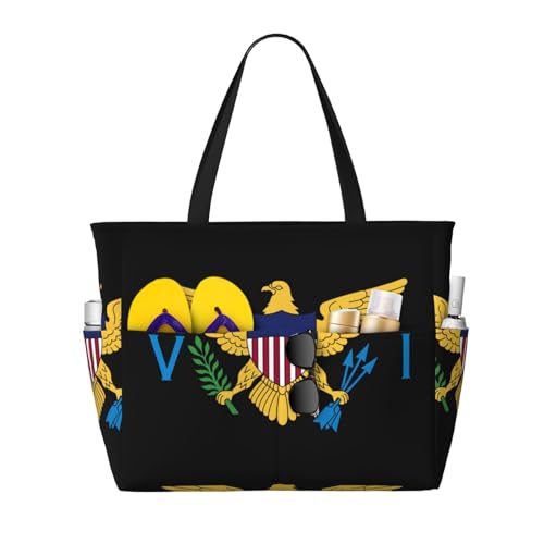Jamaica Flag Women Large Beach Bag Travel Weekender Foldable Tote Bag for Pool Beach Vacation Gym