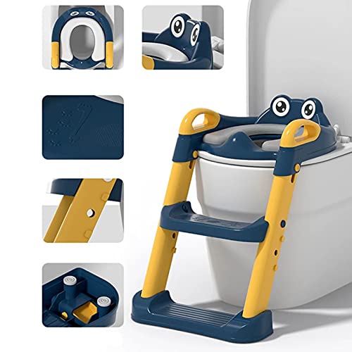 Opvouwbare baby-toilettrainingsstoelen, antislip baby-peuter-kindertoilettrainer met verstelbare opstapladder, voor… - Afbeelding 4