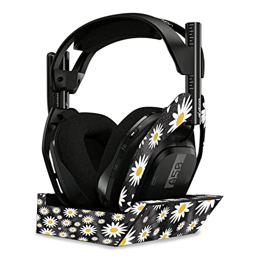 Image of MightySkins Glossy Glitter Skin Compatible with Astro A50 Wireless Headphones + Base Station (Gen 4) - Daisies | Protective, Durable High-Gloss Glitter Finish | Easy to Apply | Made in The USA