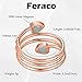 Feraco 2 Pcs Magnetic Copper Rings for Women,99.99% Pure Copper Thumb Ring for Women,Adjustable Fingers Ring with Jewelry Gift Box(C&R)