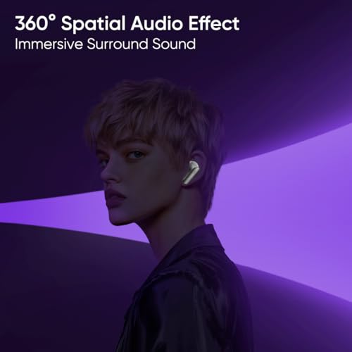 realme Earbuds Air 7 True Wireless,12.4mm Dynamic Bass Drivers,52Hrs Playtime,52dB Hybrid ANC,6 Mic ENC,45ms Low Latency,360° Spatial Audio,Hi-Res LHDC,IP55 Dust & Water Resistant,BT v5.4(SlateGrey)