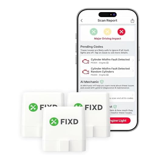 FIXD Bluetooth OBD2 Scanner for iPhone & Android - Diagnostic Scan Tool for Repairs and Car Buying - Check Engine Code Reader & Enhanced Codes - (3 Pack w/Free 14-Day FIXD Premium Bundle)
