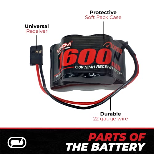 Venom 6V 1600Mah 5-Cell Hump Receiver Nimh Battery #TOP3