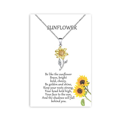 Tarsus Sunflower Pendant Necklace for Women Hypoallergenic Jewelry Gifts Bestfriend Teen Sunflower Gifts for Women