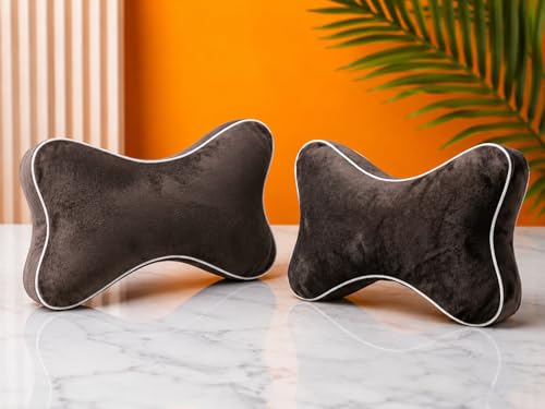 Image of Car Neck Rest Cushion Pillows, Memory Foam Car Seat Head Rest Pillow for Neck and Cervical, Support Relieves Pain & Muscle, Ultrasoft Pillow for Comfortable Car Rides|Pack of 2|