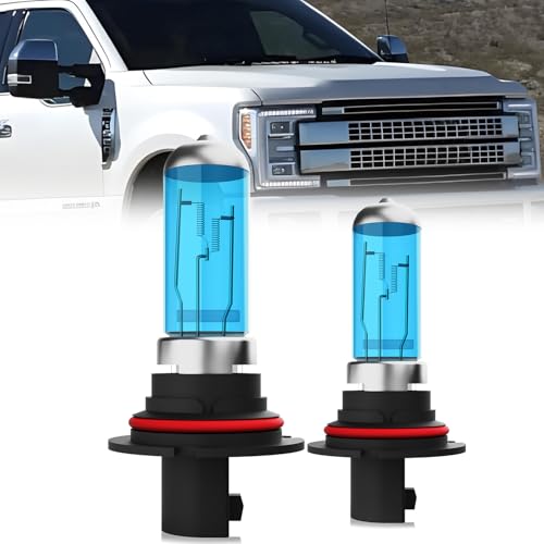Image of Headlight Bulbs Compatible With Ford F250 1992-1993, 9007 High Low Beam Halogen Light Bulb Combo, Super Bright 6000K White, Plug and Play, Pack of 2