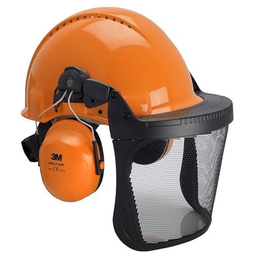 Casco para silvicultura 3M G3000NOR31FH15C de protección forestal naranja