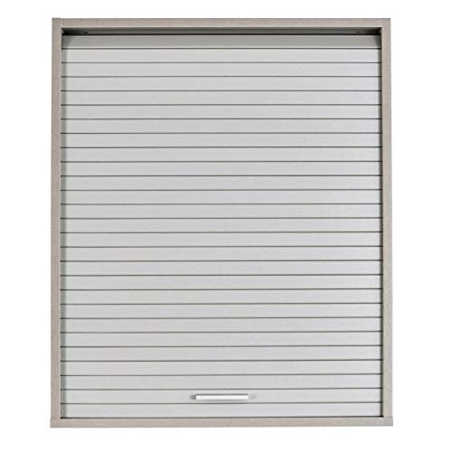 SIMMOB Küchenschrank Oberschrank Hängeschrank mit Rolladentür, Jalousienschrank, Silber, 60x35x72 cm BTH