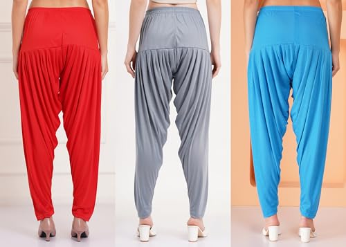 Image of Buy That Trendz Patiyala Pants for Women 3 Combo Patiyala Salwar Harem Viscose Bottoms Pants for Womens
