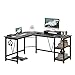 Price comparison product image TREETALK Computer desk, L-shaped Corner Desk with 2-Layer Storage,Large PC Laptop Table with Monitor Stand and CPU Stand,Gaming Desk Writing Table for Office Home (Dark Grey)