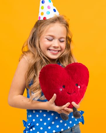 Image of ZEXSAZONE Red Love Heart Plush Soft Toy - 28 cm Cute Stuffed Cushion | Huggable Romantic Pillow for Kids, Girls, Girlfriend & Wife | Valentine, Birthday