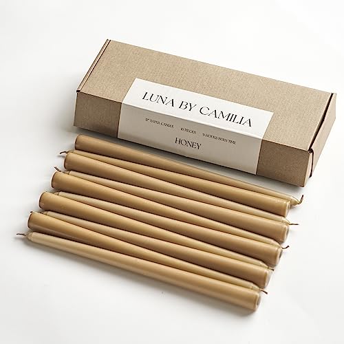 10 Pieces Luna By Camilia 12 Inch Taper Candles, Wedding & Events Taper Candles… (Honey)