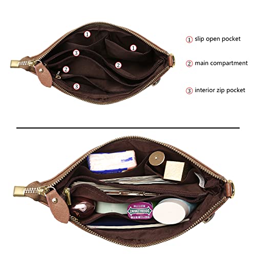 Image of Uromee Wristlet Wallet Clutch Purses for Women Genuine Leather Crossbody Bag Handbag with Detachable Shoulder Chain