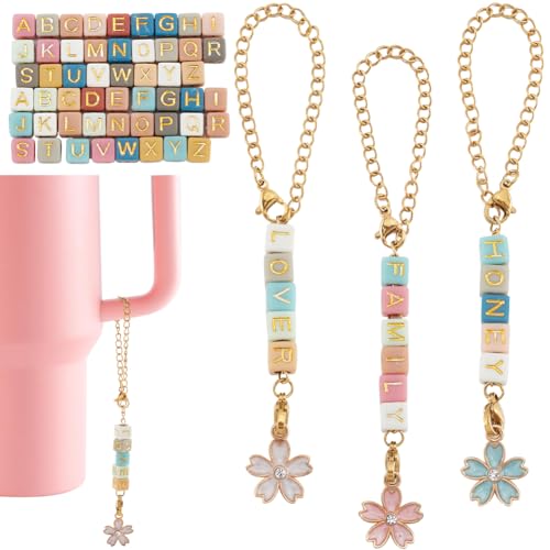 Dijes para taza de agua SUNNYCLUE para evitar confusiones de botellas con iniciales