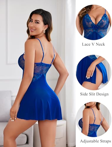 Image of Avidlove Women Lace Lingerie Babydoll Sexy Chemise Exotic Nightgowns Bridal Nightdress