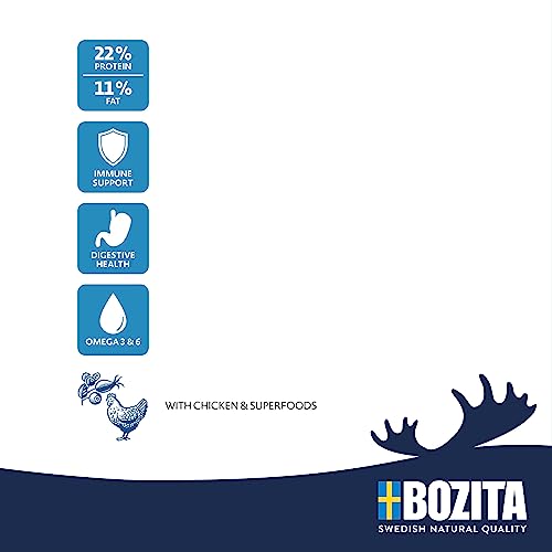 Bozita Hundefutter Original Adult Huhn – 12 kg weizenfreies Trockenfutter für Hunde mit normalem Aktivitätsniveau – Ausgewogene, vollwertige Ernährung für gesunde und Vitale Erwachsene Hunde