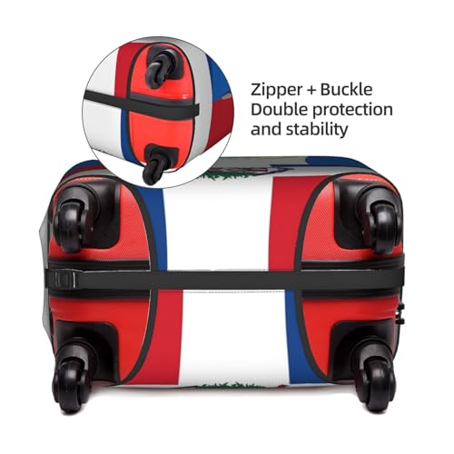 Travel Luggage Cover Half Nicaragua Half Dominican Republic Flag Fashion Washable Baggage Suitcase Protector Fit For Luggage Medium3