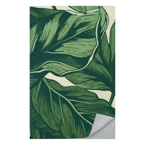 FHESDCW Green Foliage Botanical Towel Quick Dry Ice Towels for Hot Weather Breathable Camping Towels Sweat Super Absorbent Bathroom Towel for Gym Yoga Pilates Exercise