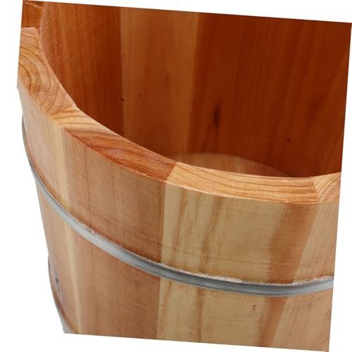 Cubeta de madera para baño de pies y spa, portátil rústica miniatura 3