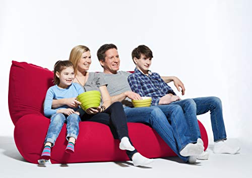 Yogibo Double Oversized Bean Bag Chair, Beanbag Bed With A Washable Outer Cover, Cozy Sofa For Gaming, Reading, And Relaxing, Filled With Soft Mini Beads, Red #TOP21