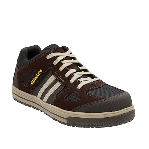 Image of STANLEY Carla Low Men's Lightweight, Suede Leather, Steel Toe, Work Safety Trainer, Brown, UK9