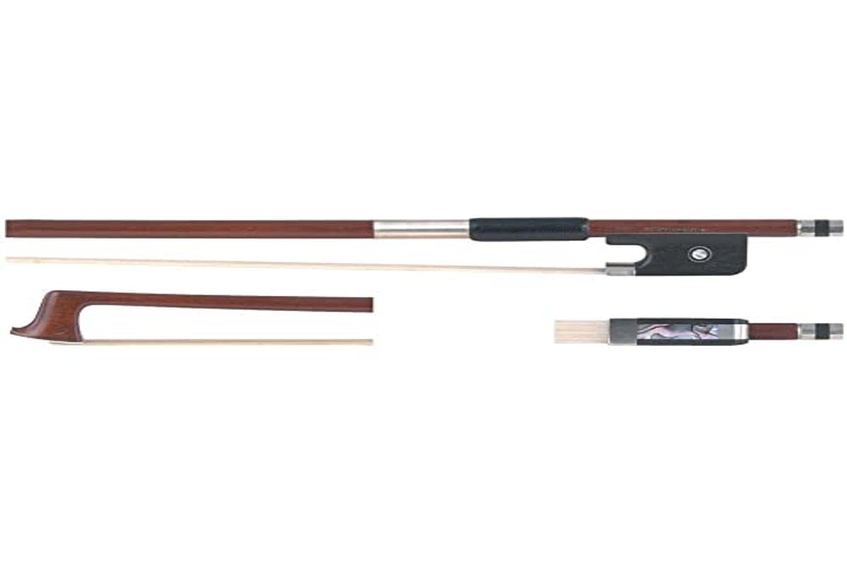 GEWA Viola Bow Nickel Silver Fernambuk Wood with Angular Bar Stamped H. Walter Zapf, brown, 4/4