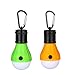 Produktbild Yizhet LED Campinglampe Zeltlampe Glühbirne Set-Notlicht mit Karabiner Wasserdicht Tragbare Zeltlampe Glühbirne Set für Camping/Abenteuer/Angeln/Garage/Notfall/Stromausfall(2 Stücke,Orange+Grün)