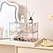 Stebopum 4 Pack Stackable Makeup Organizer, 4.4'' Tall Acrylic Bathroom Makeup Organizer and Storage Drawer with Pull-out Handle, Clear Plastic Storage Bins for Vanity,Pantry,Desk,Undersink,Kitchen