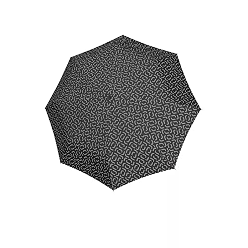 reisenthel umbrella pocket classic in Signature Schwarz – Kompakter Taschenschirm aus recycelten PET-Flaschen – Mit ergonomischem Griffdesign