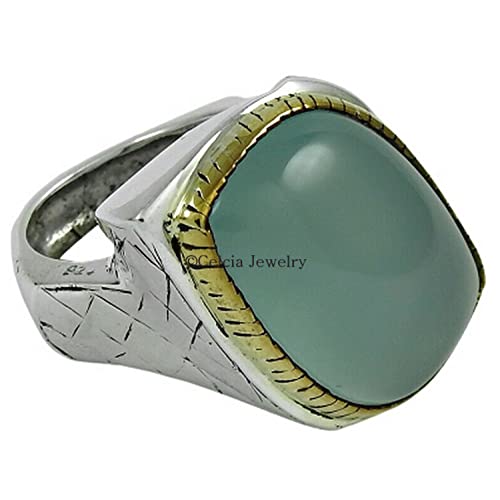 Bague calcédoine Aqua fine et bijoux métaphysiques bohèmes pour femme
