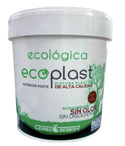 Pintura Ecológica Interior Blanca Mate 4L – Sin Disolventes, Sin Olor – Alta Cobertura Premium – Ideal Hogares, Bebés y Espacios Habitados – Cepisa Ecoplast
