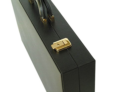 Zaza & Sacci Leather Backgammon Set - Board Game - 20" Black Case #TOP6