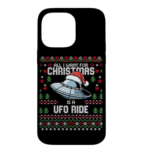 Alien UFO Ride Abduction �N���X�}�X �A�O���[�N���X�}�X�Z�[�^�[ �X�}�z�P�[�X iPhone 14 Pro Max �p