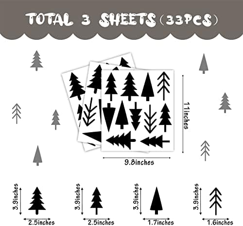 Pine Tree Wall Sticker Small Tree Wall Decal Vinyl Black Tree Wall Stickers Forest Tree Wall Stickers for Kids Room Pine Tree Wall Decals Nursery Bedroom Decor 6 41IitCF2rgL. AC
