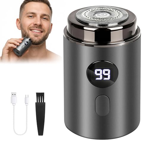 Mineup Elektrorasierer Herren, 2 in 1 Tragbarer Elektrischer Mini-Rasierer, Sopami Mini Shaver, Wasserdicht Tragbarer Waschbarer Nass- und Trockenrasierer, USB Reiserasierer für Zuhause und Reisen