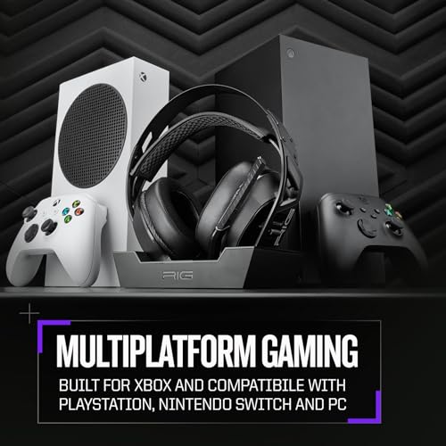 rig 900 max hx universal dual wireless headset 24ghz  bluetooth officially licensed for xbox  works with pc ps4 ps5 switch android iphone - charging base - 60 hr battery - dolby atmos 3d audio