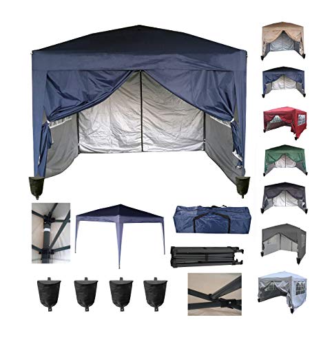 MCC@home 3x3m Waterproof Pop-up Gazebo with Silver Protective Layer Marquee Canopy WS (Blue)