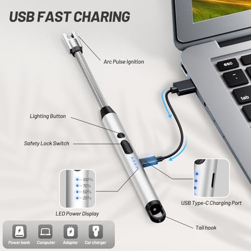 Encendedor eléctrico VEHHE con cuello flexible y carga USB miniatura 3