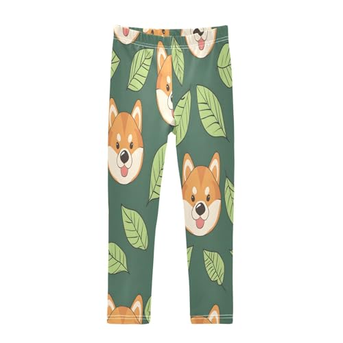 Toddler Girls Leggings Printed Yoga Pants Leggings Corgi Leaves for Kids