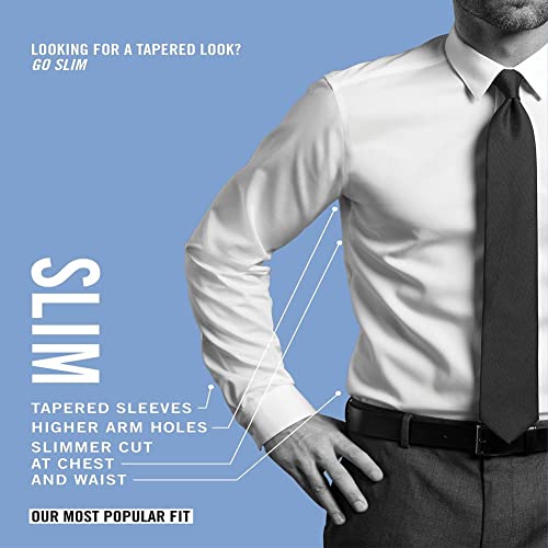 Image of Van Heusen Men's Dress Shirt Slim Fit Ultra Wrinkle Free Flex Collar Stretch