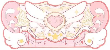 GeekShare Large Gaming Mouse Pad Kawaii Pink Non-Slip Rubber Back Mouse Pad Big Waterproof Desk Mat for Keyboard and Mouse Perfect for Gaming,or Home Office Work - Star Wings (Pink)