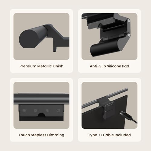 Yeelight Monitor Light Bar 40cm mit kabelloser Fernbedienung, Computer Monitorlampe, 250LM Blendschutz Augenschutz LED Monitor Lampe, USB Schreibtischlampe für Home Office PC, Stufenlos Dimmbar