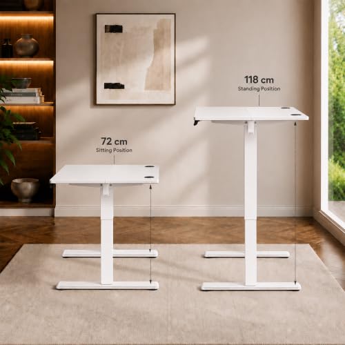 Image of ARTIKEL Artidesk Eco-Neo Height Adjustable Table for Office Work 120x60cm | Electric Standing Desk | Ergonomic Sit Stand Workstation | USB-A & Type-C Charging | 3 Memory Presets | 80kg Load Capacity